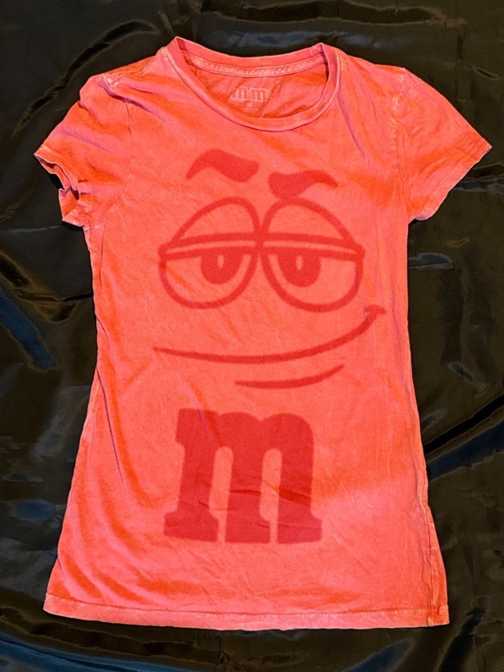 M&Ms Official Merchandise  vintage “sun-faded red” M&M's graphic t-shirt Med EUC